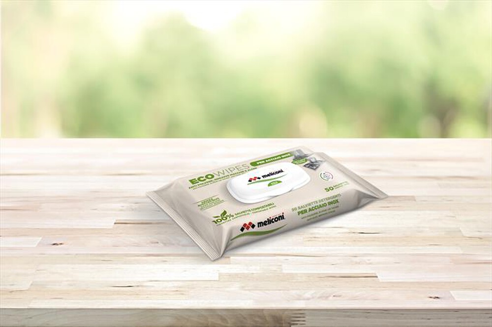 Immagine del prodotto MELICONI - Salviette detergenti acciaio/inox ECO WIPES INOX-viscosa compostabile