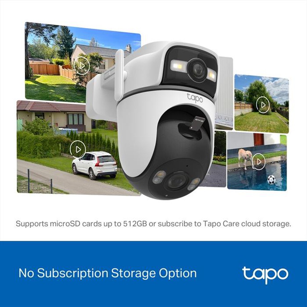 Immagine del prodotto TP-LINK - Telecamera sicurezza outdoor doppio obiettivo TC34-bianco