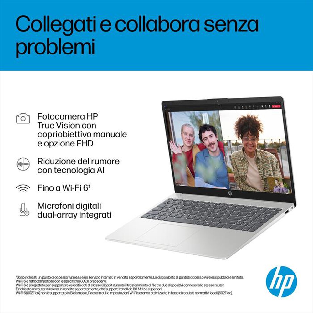 Immagine del prodotto HP - Notebook AI 15-FD2022NL Intel Core Ultra7 32GB+1TB-Natural Silver