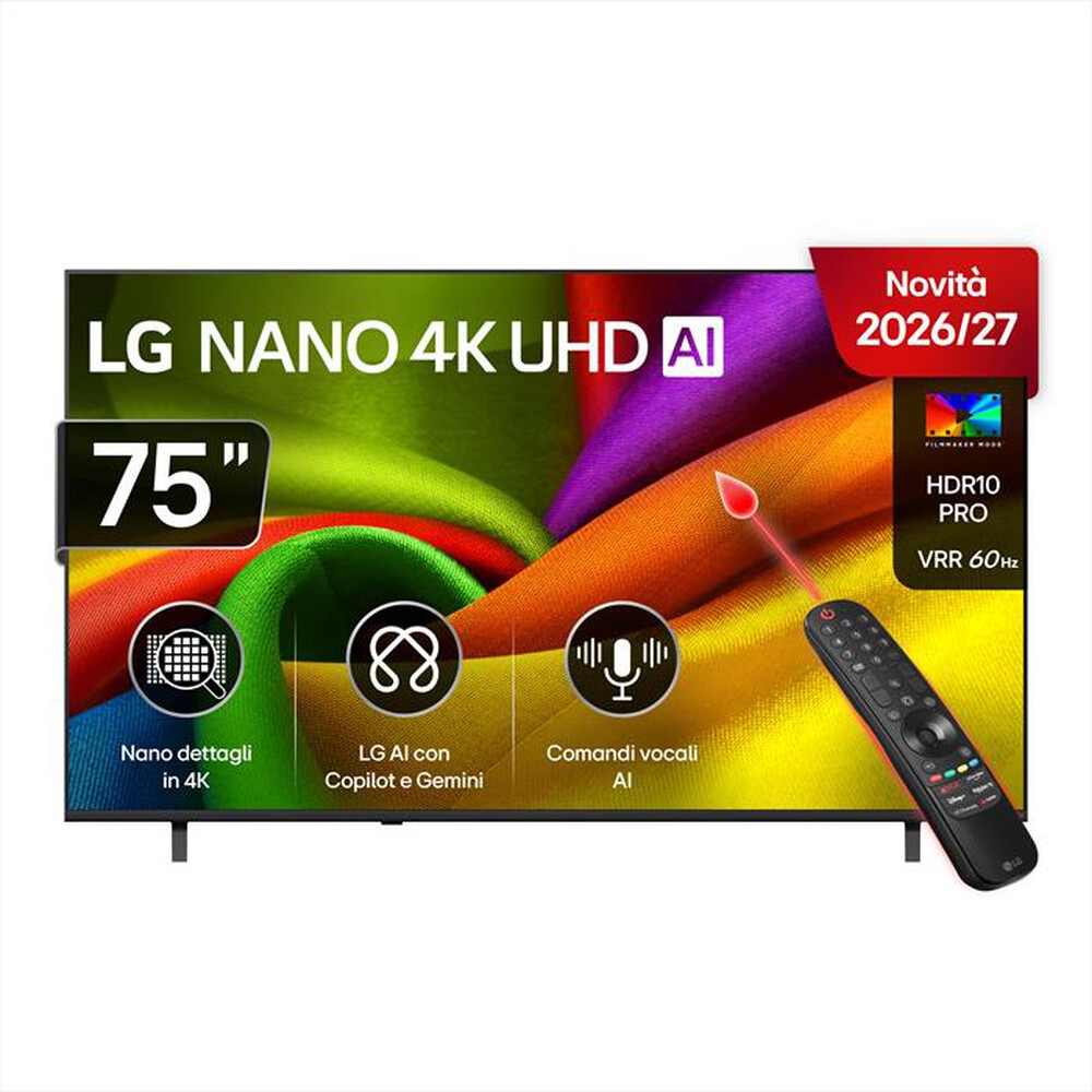 Immagine del prodotto LG - Smart TV LED UHD 4K 75" NANO AI NU90 75NU900B6LA-Charcoal Black