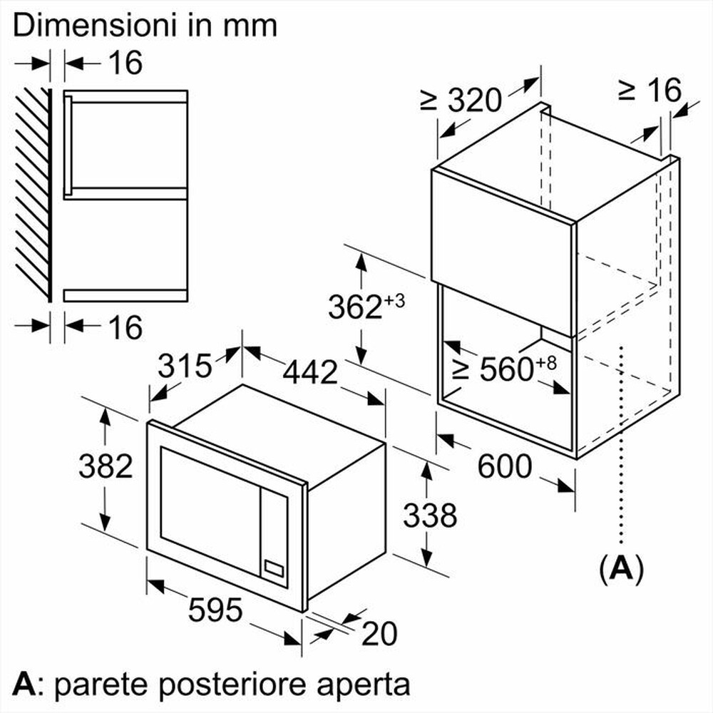Immagine del prodotto BOSCH - Microonde da incasso BFL623MB4-Nero