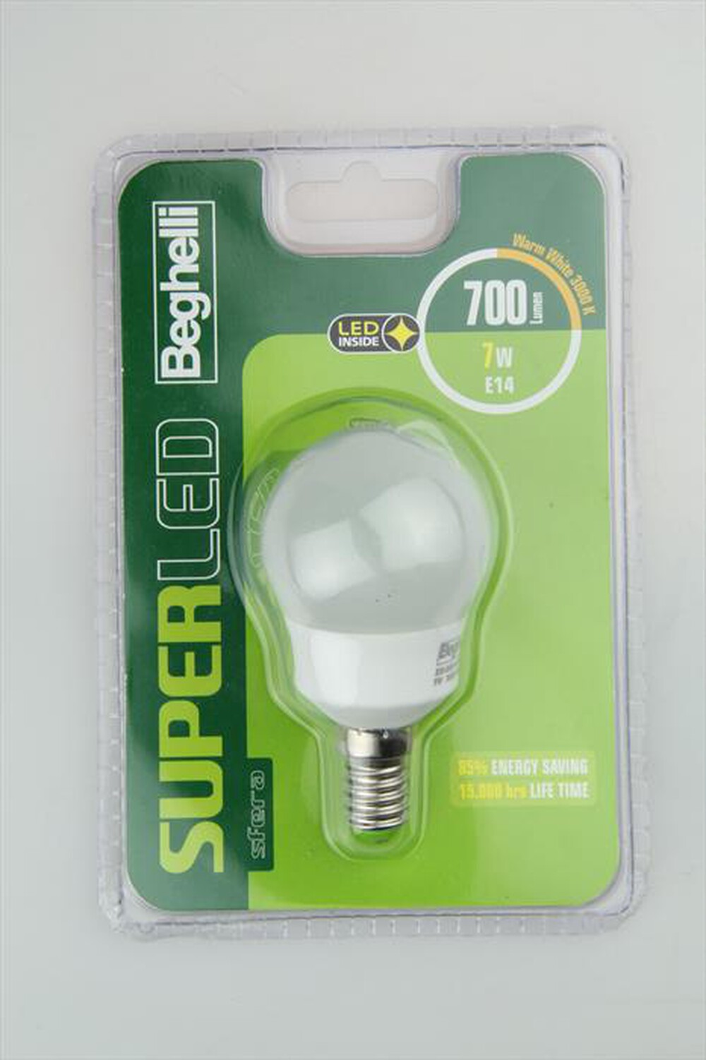 Immagine del prodotto BEGHELLI - SUPERLED SFERA 7W E14 3K