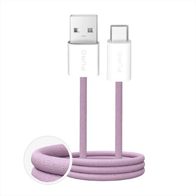 PURO - Cavo in tessuto FABRIK da USB-A a USB-C-Coraltastic
