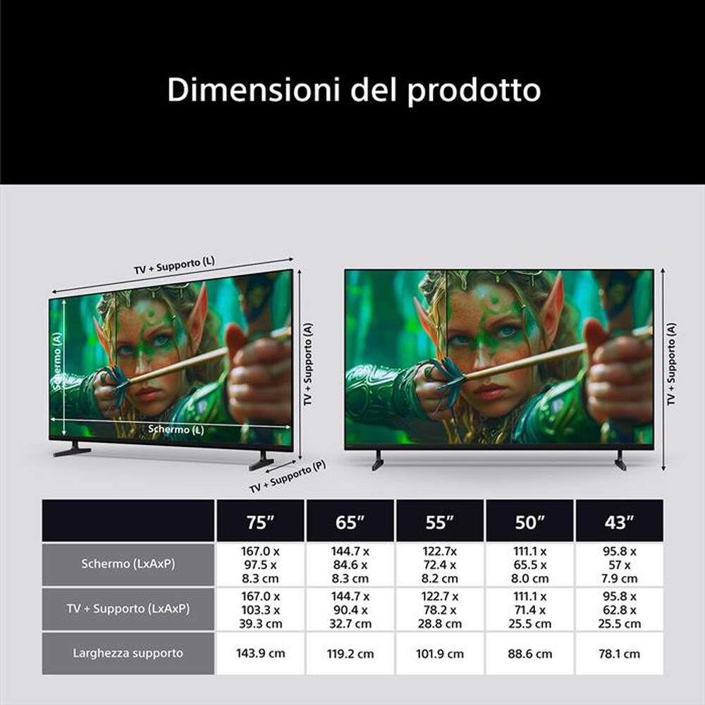 Immagine del prodotto SONY - Smart TV LED UHD 4K 55" K55S25M2PB.CEI-NERO