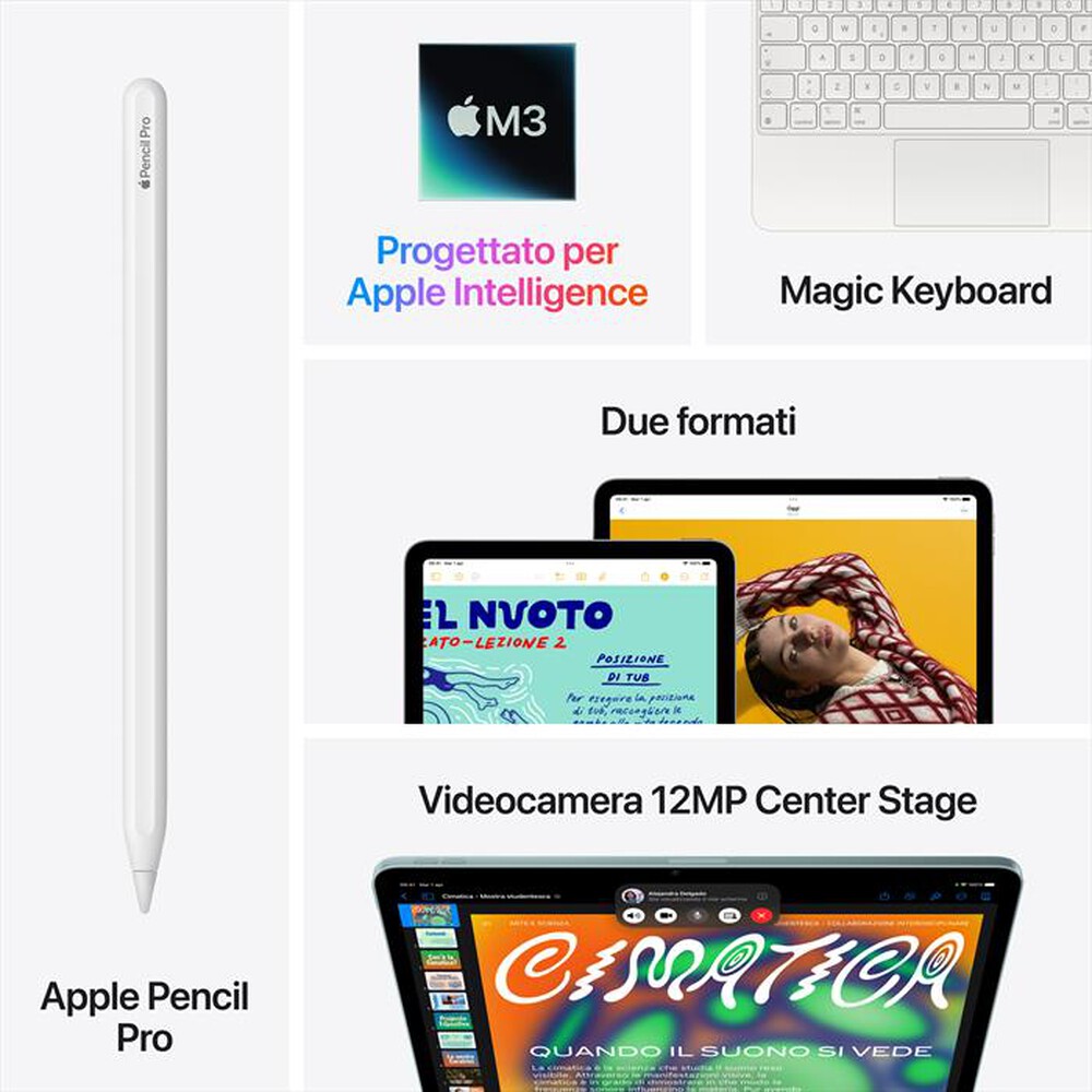 Immagine del prodotto APPLE - iPad Air 13" Wi-Fi + Cellular 128GB (2025)-Grigio siderale