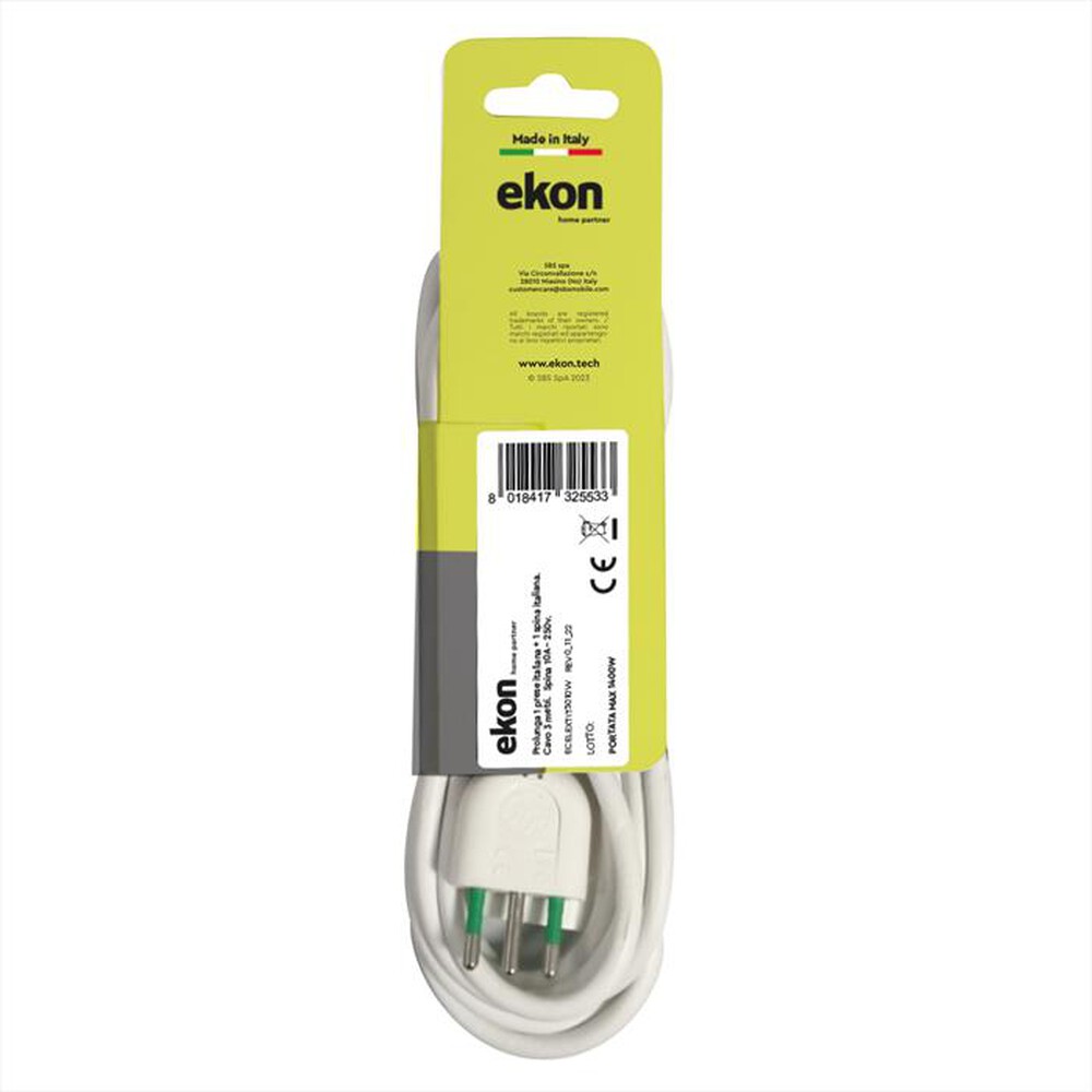 Immagine del prodotto EKON - Prolunga lineare 3m 10A-Bianco