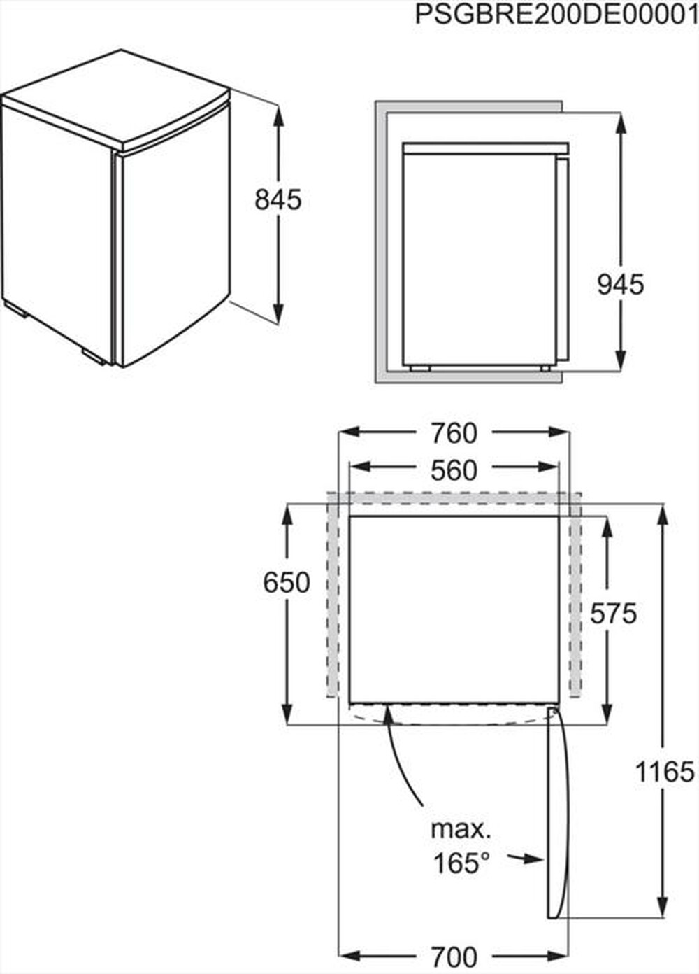 Immagine del prodotto ELECTROLUX - Frigorifero sotto-tavolo LXB1SE11W0 Classe E 120lt-Bianco