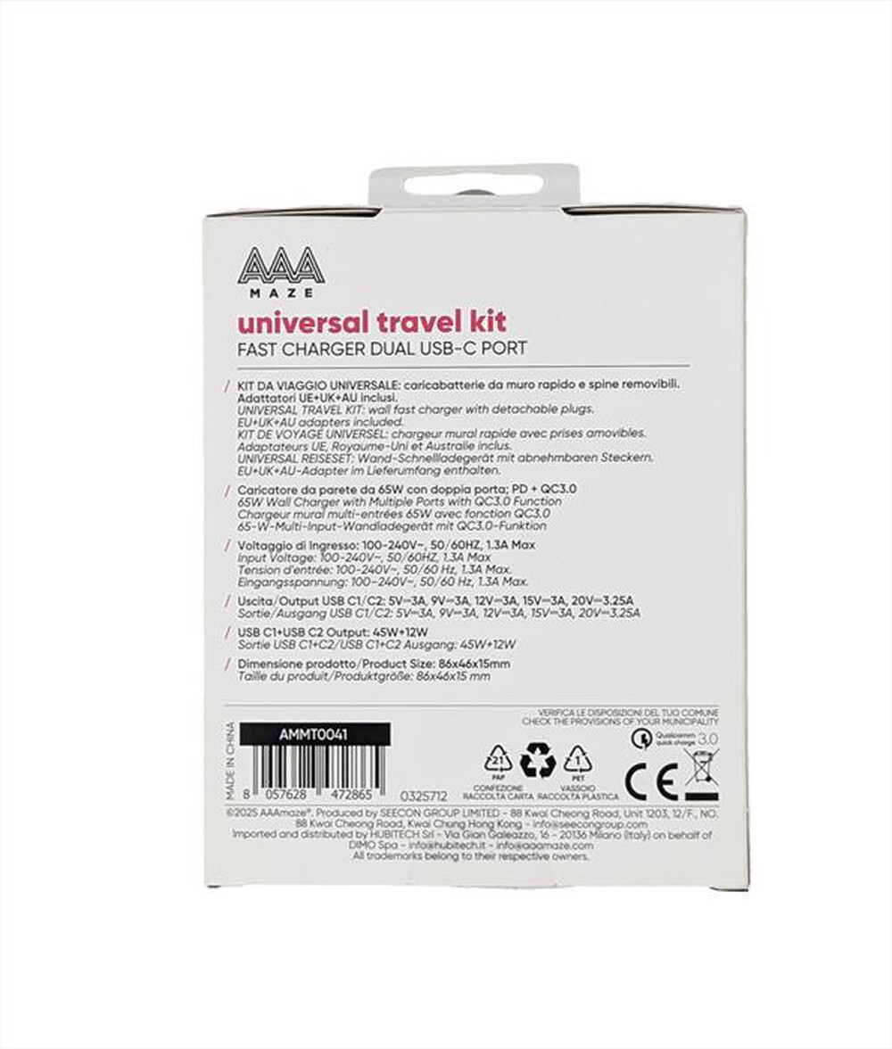 Immagine del prodotto AAAMAZE - Caricatore da muro 65W 2 TYPE-C-Bianco