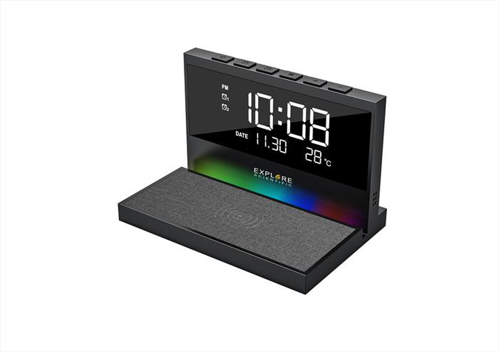 Immagine del prodotto EXPLORE SCIENTIFIC - OROLOGIO DA SCRIVANIA CON RICARICA WIRELESS-Black