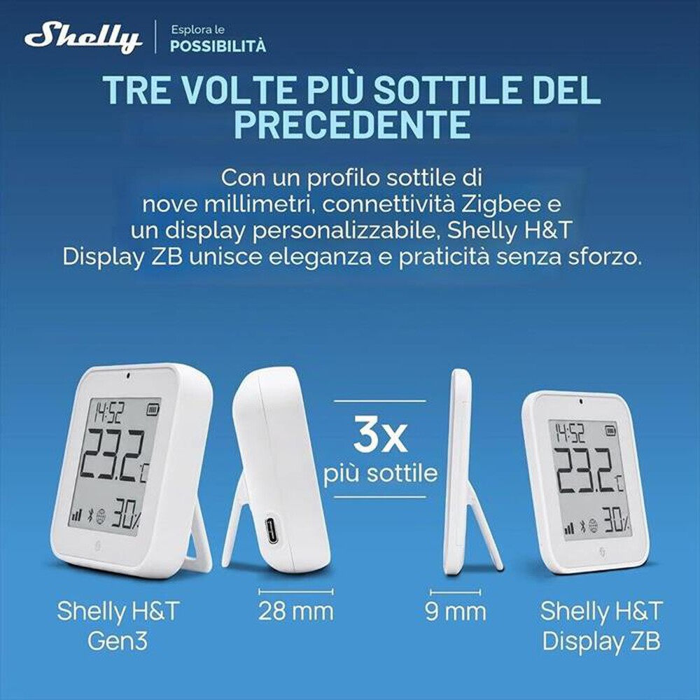 Immagine del prodotto SHELLY - Sensore temperatura e umidit&agrave; H&T GEN3-bianco