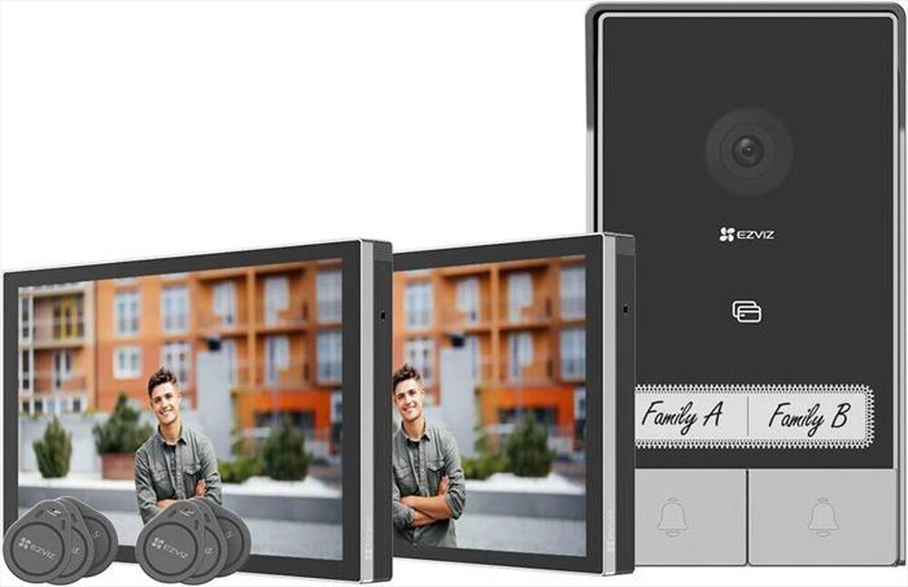 Immagine del prodotto EZVIZ - Videocitofono per smart home 2K HP7- BIFAMILIRE-Grigio