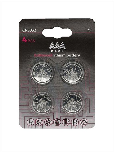 AAAMAZE - PILE BUTTONCELL LITHIUM CR2032-Acciaio