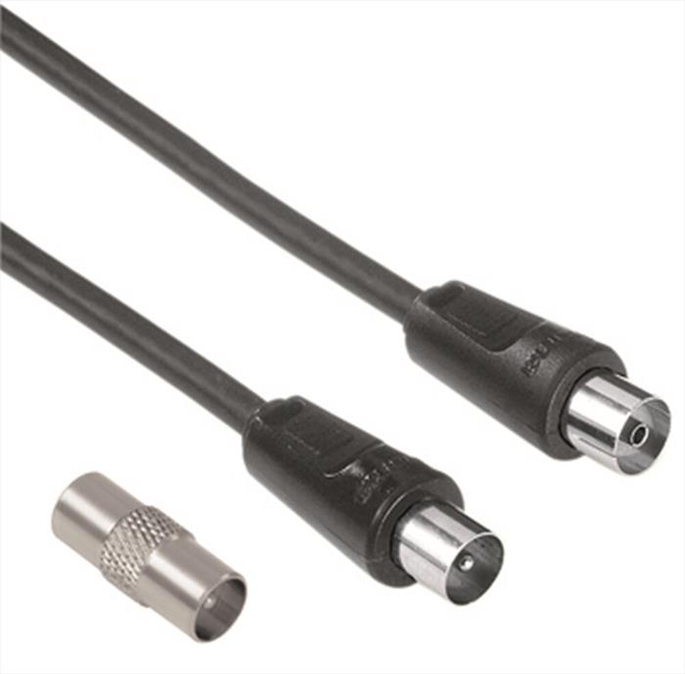 Immagine del prodotto HAMA - Cavo antenna M/F con adattatore M/M 1,5MT 75dB - NERO