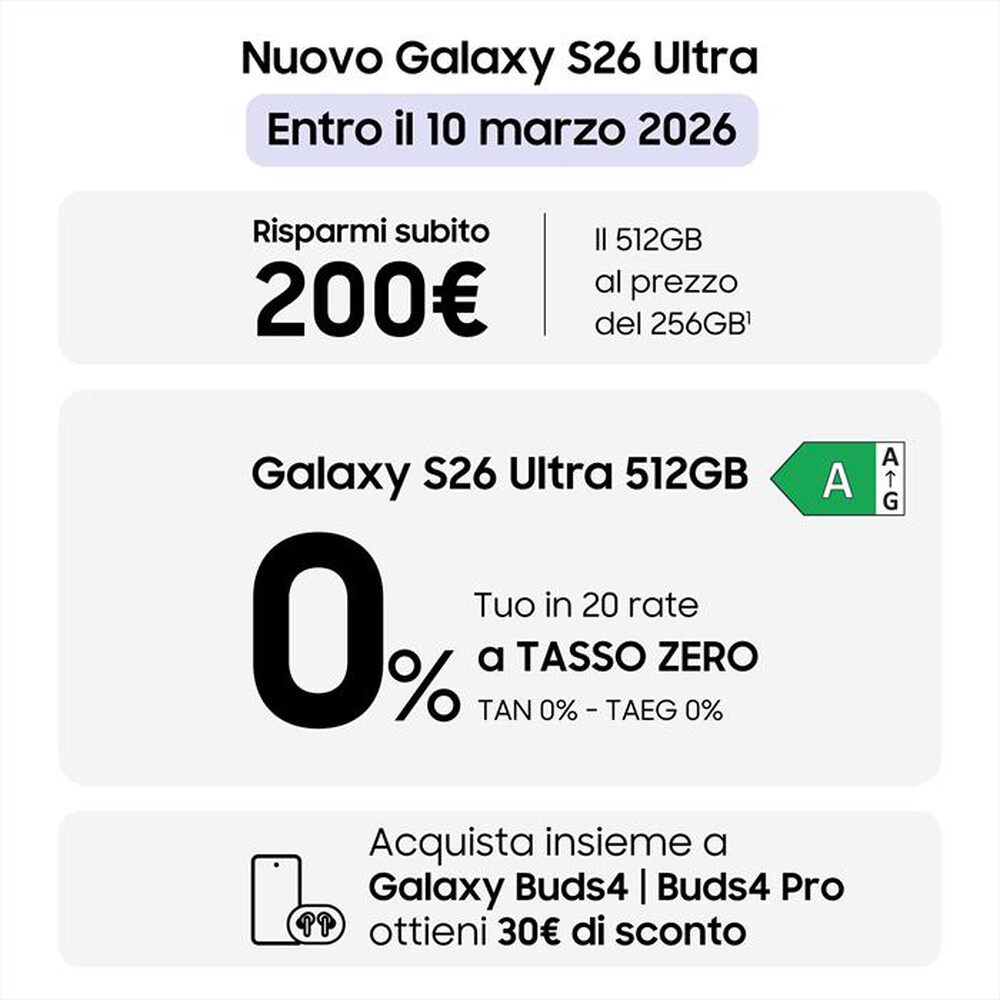 Immagine del prodotto VODAFONE - SAMSUNG S26 Ultra 512GB-White