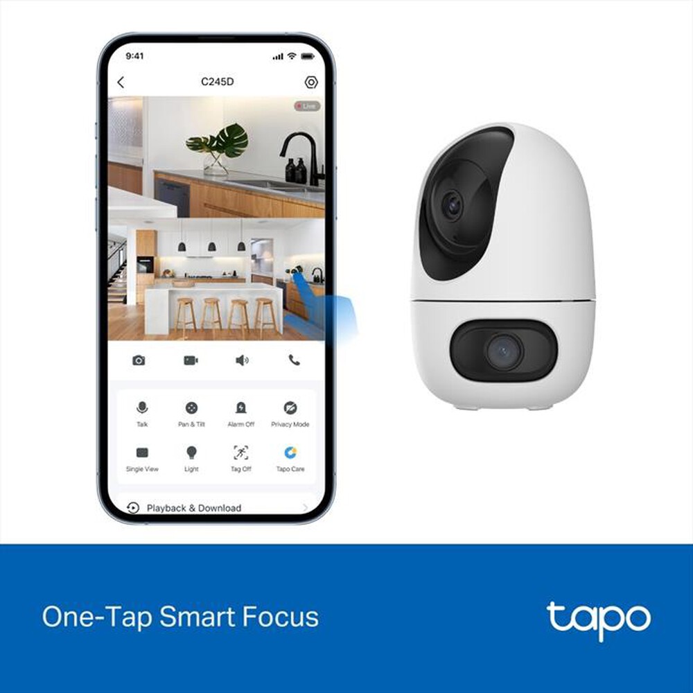 Immagine del prodotto TP-LINK - IP CAM MOTORIZZATA CON DOPPIO OBIETTIVO-Bianco