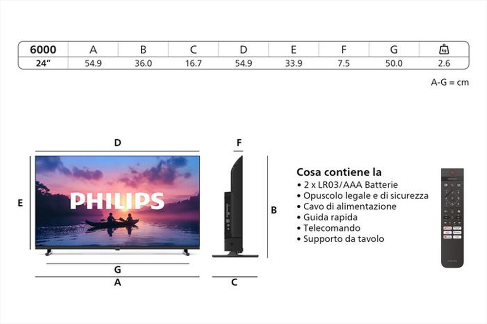 Immagine del prodotto PHILIPS - Smart TV LED HD READY 24" 24PHS6050/12-Black