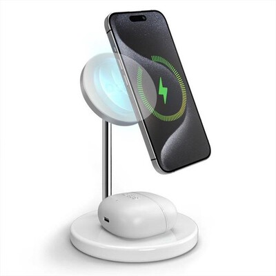 SBS - Base wireless 2in1 QI2 TEWIR2IN1QI2-Bianco