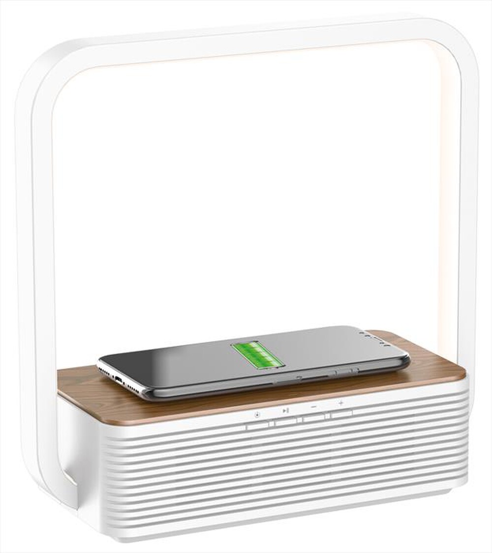 Immagine del prodotto MEDIACOM - LAMP. LED USB WLESS CHARG. BT SPEAKER-BIANCA