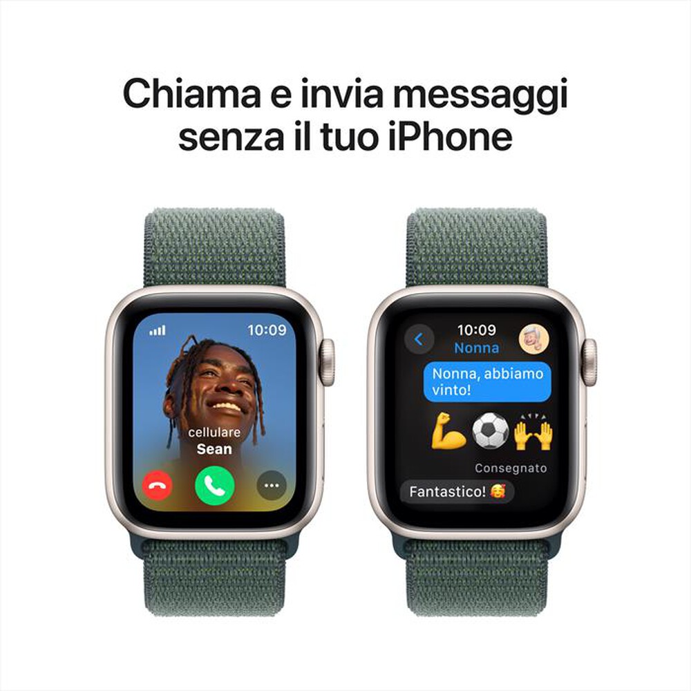 Immagine del prodotto APPLE - Watch SE GPS + Cellular 40mm Cassa Alluminio-Galassia - Sport Loop Verde