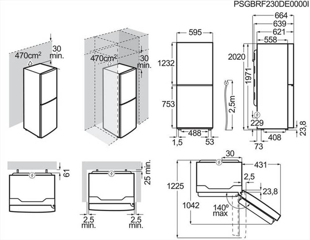 Immagine del prodotto ELECTROLUX - Frigorifero combinato LNT7MC36X Classe C 362 lt-Grigio scuro