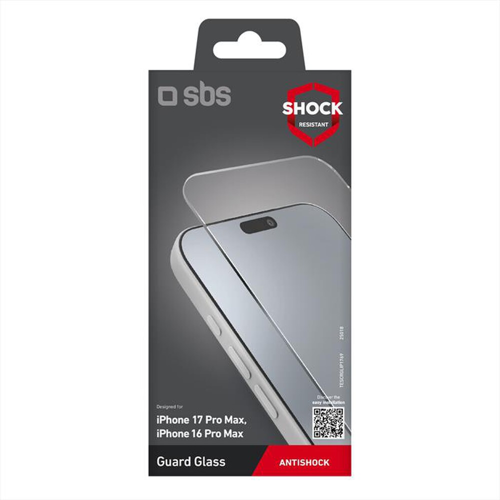 Immagine del prodotto SBS - Screenglass per iPhone 17 Pro Max/16 Pro Max-Trasparente