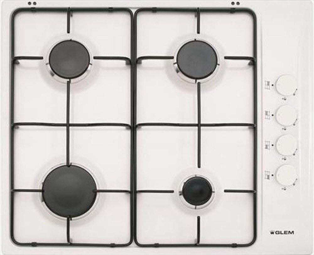 Immagine del prodotto GLEM GAS - Piano cottura a gas GTL64WH 4 fuochi 58,5cm-Bianco