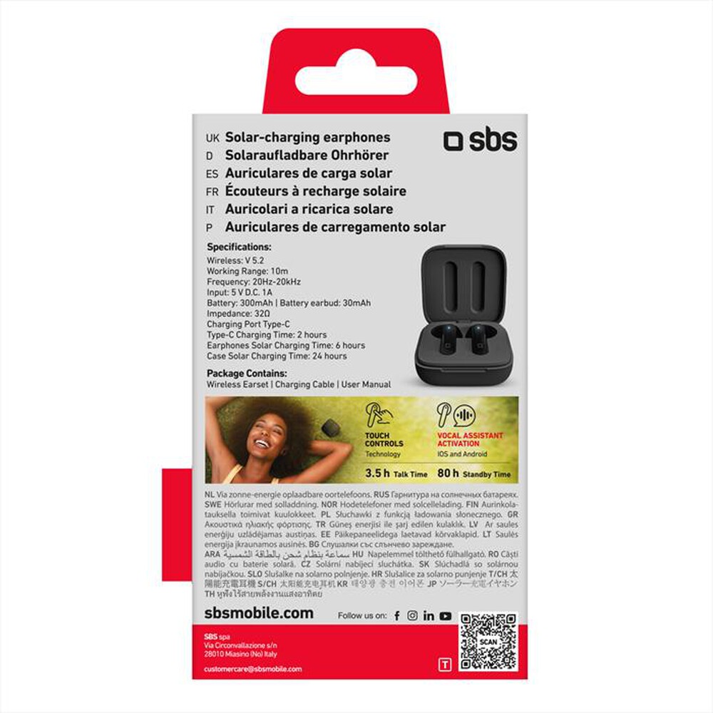 Immagine del prodotto SBS - Auricolare bluetooth TEEARTWSSUNBTK-Nero