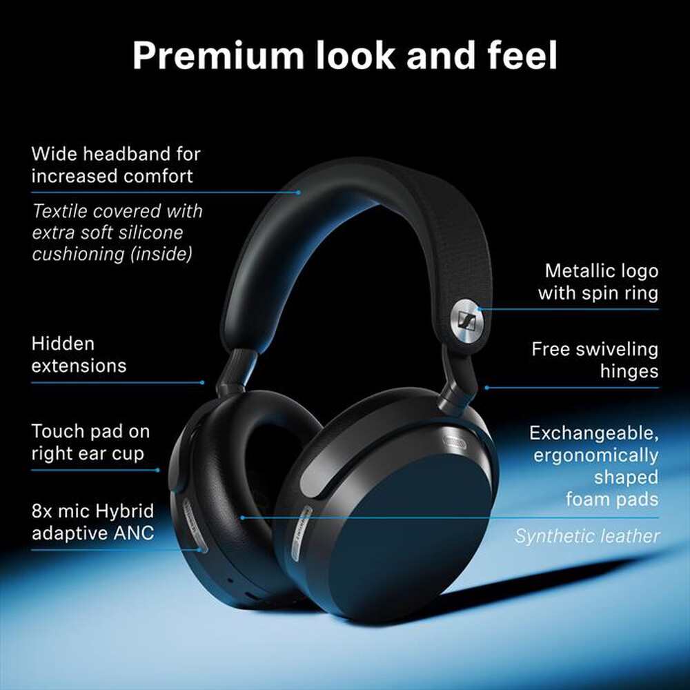 Immagine del prodotto SENNHEISER - Cuffia circumaurale wireless Bluetooth MOMENTUM 5-BLACK