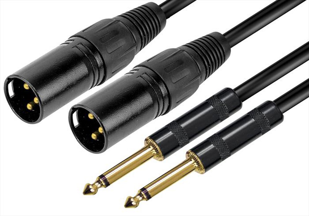 Immagine del prodotto RIDEM - Cavo audio professionale C.2-XLR M/2-6,3MM MON 3-Nero