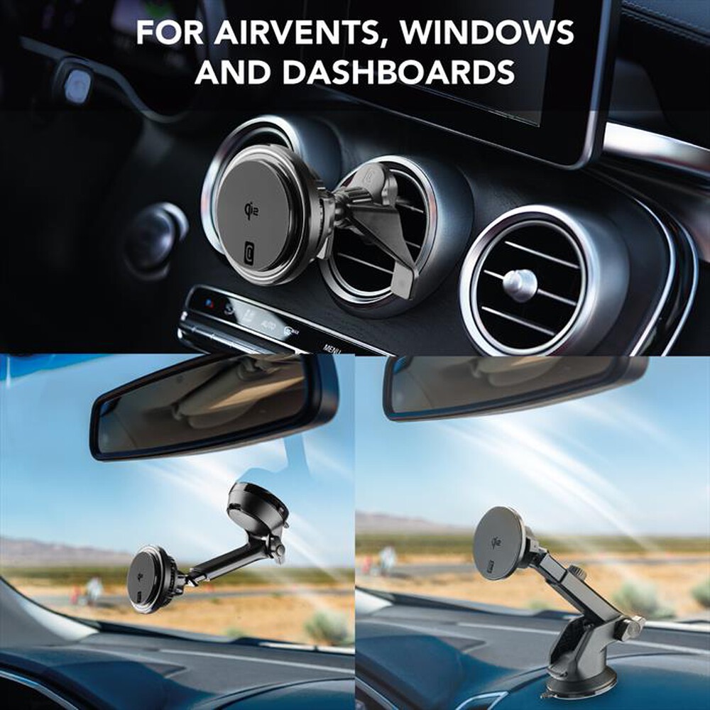 Immagine del prodotto CELLULARLINE - Supporto auto magnetico con tecnologia Qi2-Nero