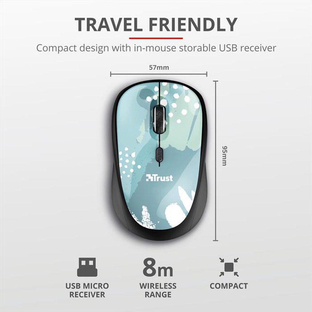 Immagine del prodotto TRUST - YVI WIRELESS MOUSE-blue brush