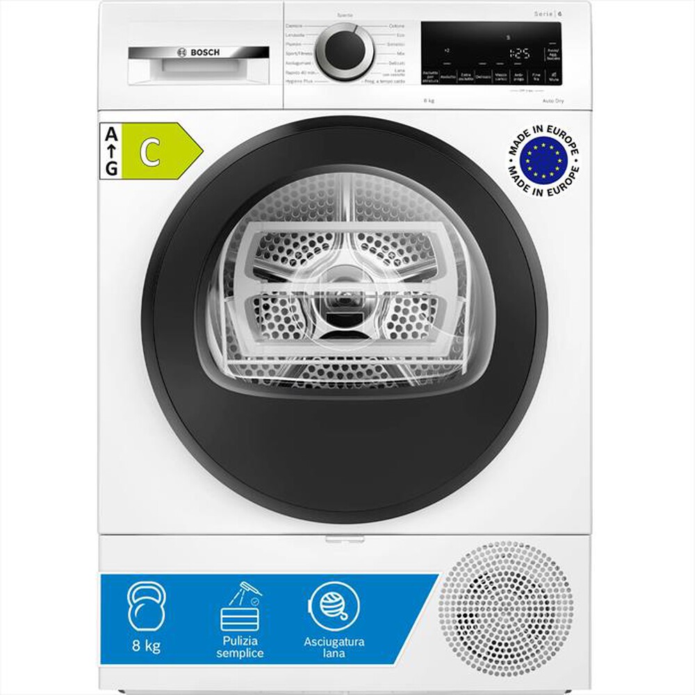 Immagine del prodotto BOSCH - Asciugatrice Serie 6 WQG233D1II 8Kg Classe C-Bianco