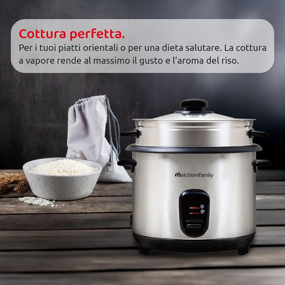 Immagine del prodotto MELCHIONI FAMILY - Cuociriso elettrico 1,8lt LOTO-Grigio / Acciaio