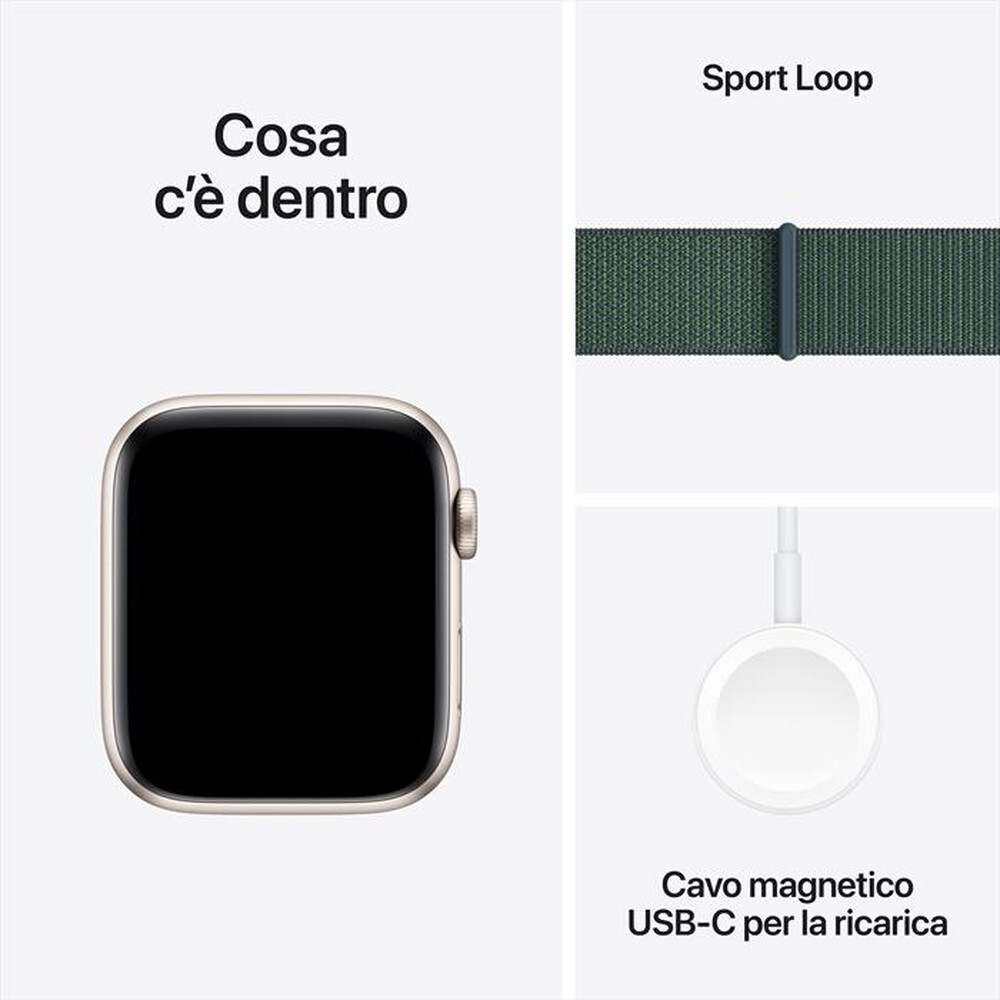 Immagine del prodotto APPLE - Watch SE GPS + Cellular 44mm Cassa Alluminio-Galassia - Sport Loop Verde