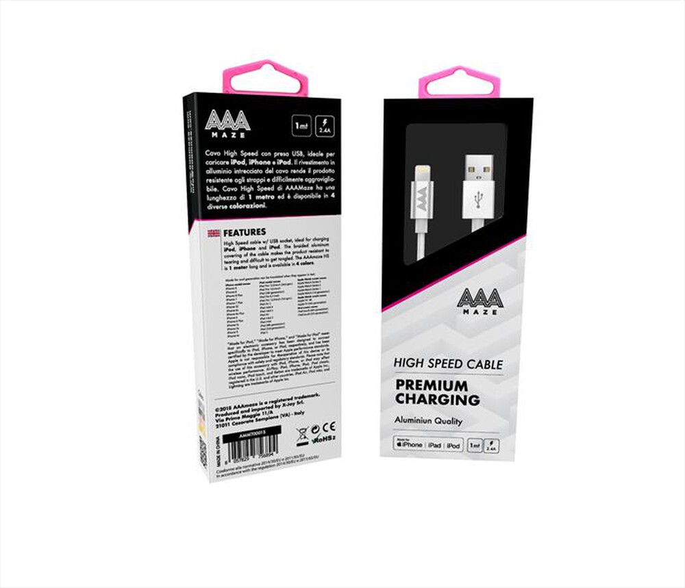Immagine del prodotto AAAMAZE - ALUMINUM LIGHTNING CABLE 1M-Silver