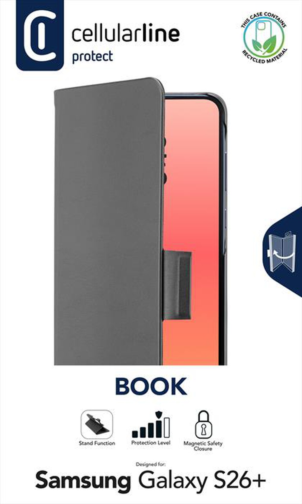 Immagine del prodotto CELLULARLINE - Cover BOOK per Galaxy S26+-Nero