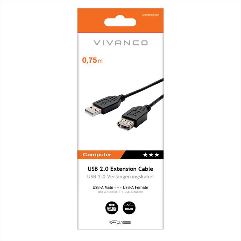 Immagine del prodotto SBS - Prolunga USB 2.0 Tipo A maschio Tipo A femmina-Nero