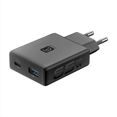 CELLULARLINE - Caricabatterie POWER LITE 65W SLIM DUAL A+C-Nero