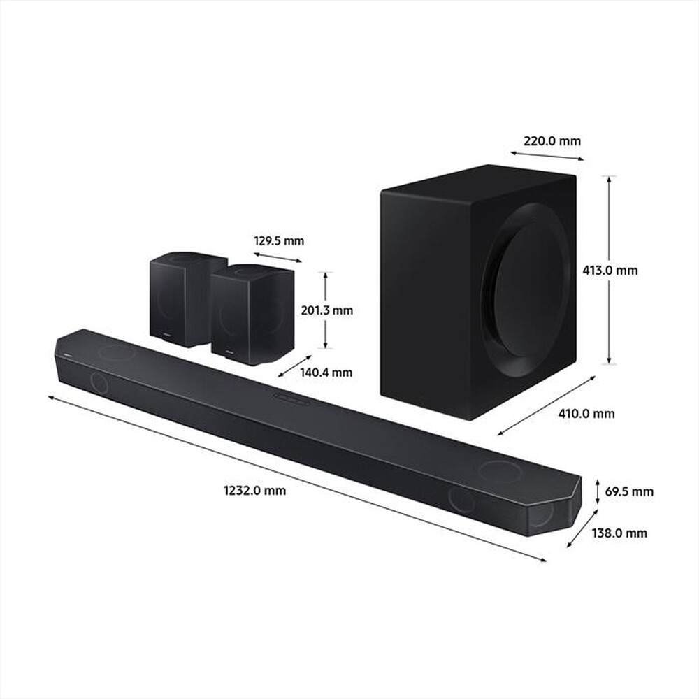 Immagine del prodotto SAMSUNG - Soundbar HW-Q990D/ZF, 11.1.4 CANALI, 656W, 2024-GRAPHITE BLACK
