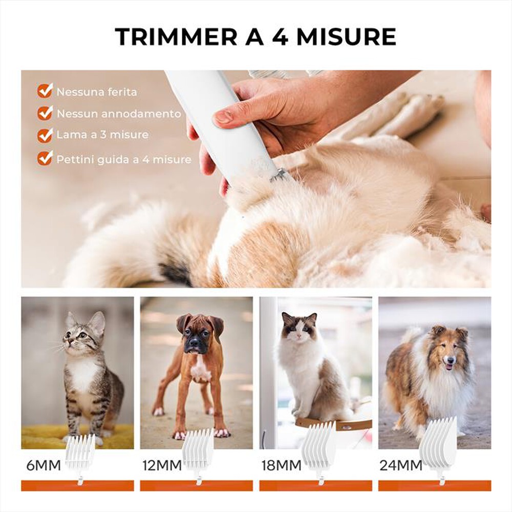 Immagine del prodotto CAREPET - Aspiratore e asciugatore PPET GROOMER 6-IN-1-BIANCO