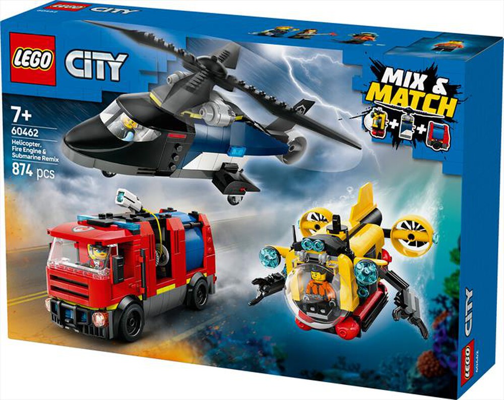 Immagine del prodotto LEGO - CITY Elicottero, autopompa e sottomarino 60462