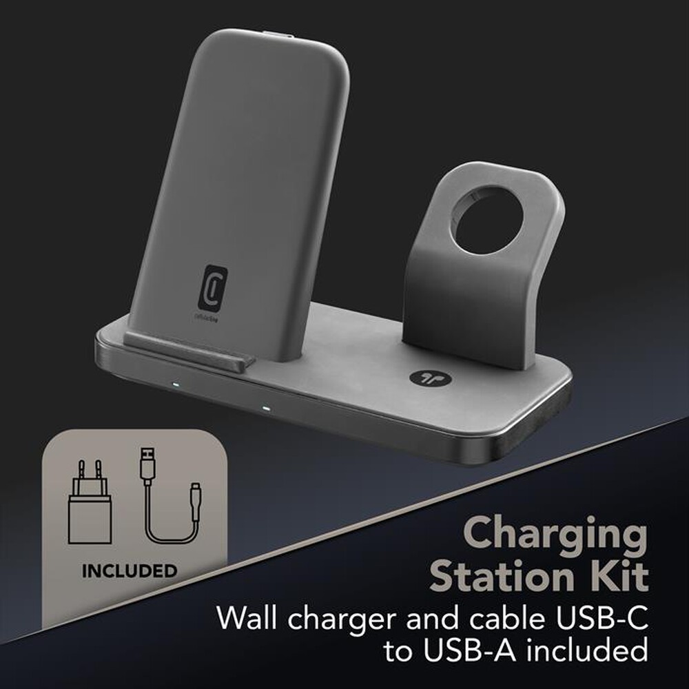 Immagine del prodotto CELLULARLINE - Trio wireless charger WIRELESS3IN1IPHK-Nero