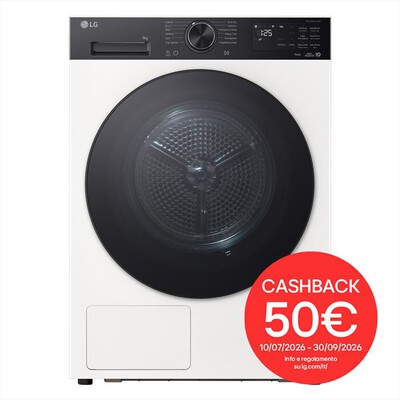 LG - Asciugatrice RNX5009TWBB.AGWQPIS 9Kg Classe B-Ivory White + pannello nero