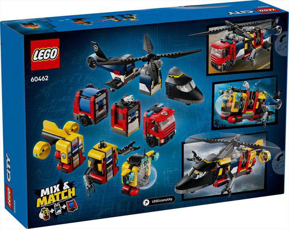 Immagine del prodotto LEGO - CITY Elicottero, autopompa e sottomarino 60462
