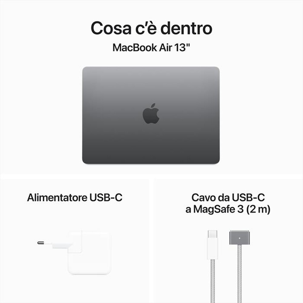 Immagine del prodotto APPLE - MACBOOK AIR 13'' M3 CORE 8 CPU CORE 10 GPU 512GB-Grigio Siderale