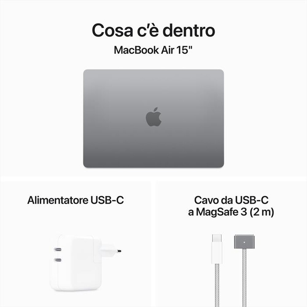 Immagine del prodotto APPLE - MacBook Air 15" M3 Core 8 CPU 10 GPU 24GB 512GB-Grigio siderale