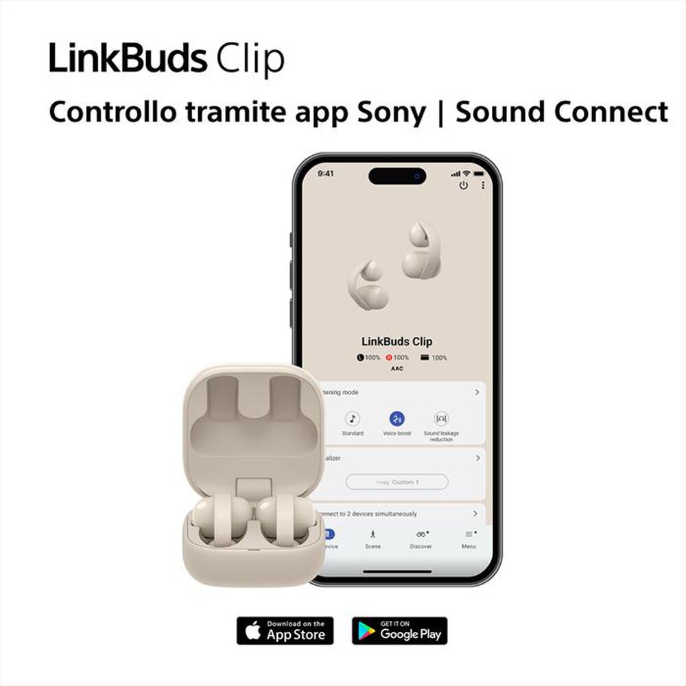 Immagine del prodotto SONY - Auricolari wireless LinkBuds Clip WFLC900C.CE7-Greige