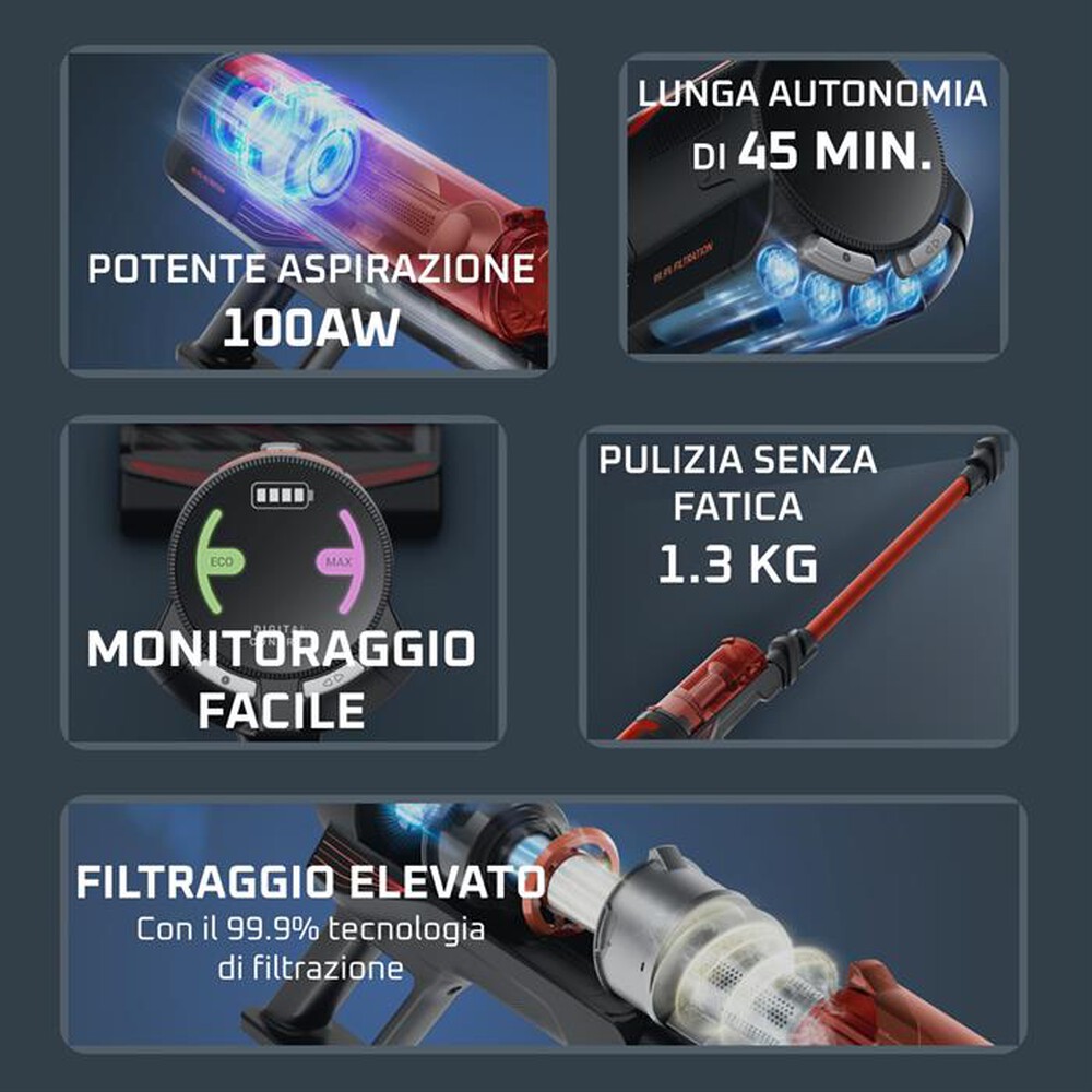 Immagine del prodotto ROWENTA - Scopa elettrica X-FORCE 8.80 RH1872E0-Rosso