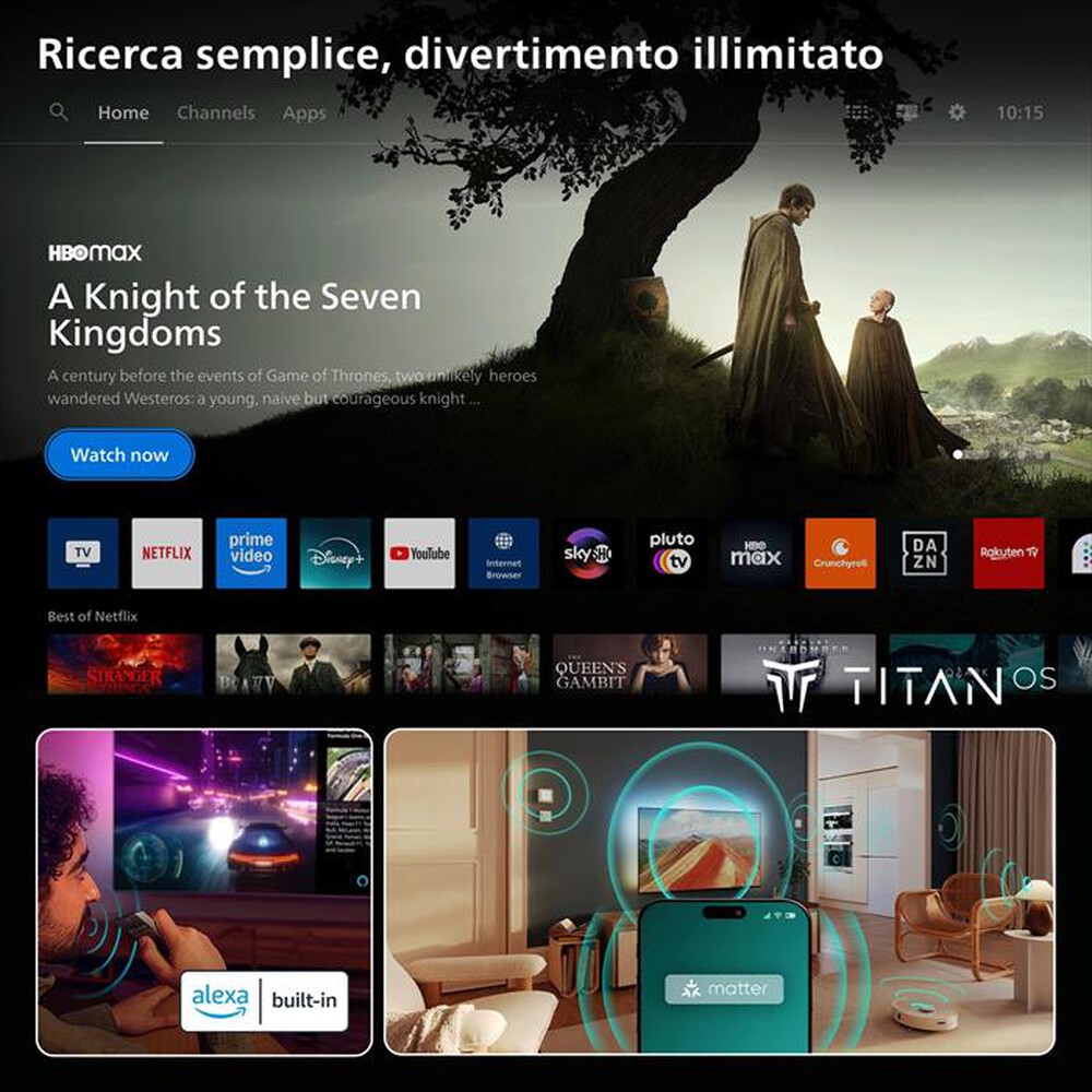 Immagine del prodotto PHILIPS - Smart TV QLED UHD 4K 65" 65PQS8501/12-Black