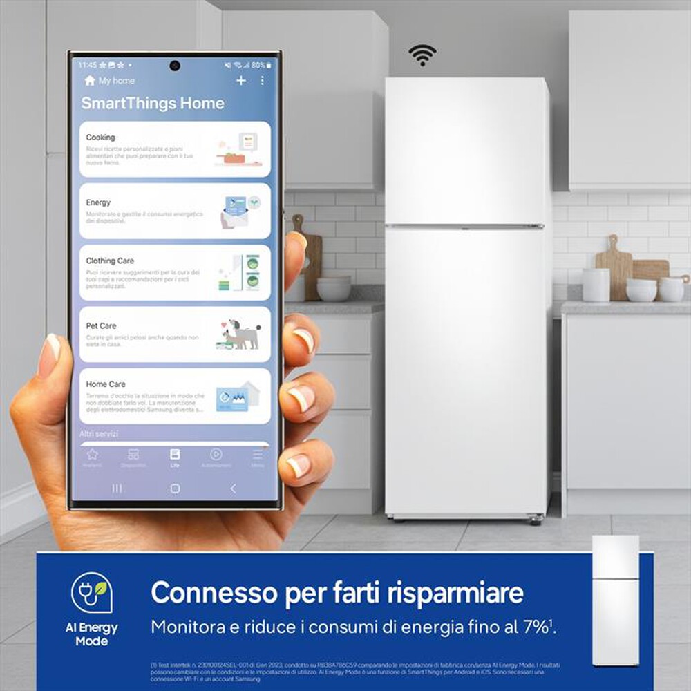Immagine del prodotto SAMSUNG - Frigorifero 2 porte RT31CG5624WWES Classe E 305lt-Bianco